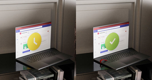 Microsoft Teams Away vs Available with WFH red privacy clip from Caps N Lock®