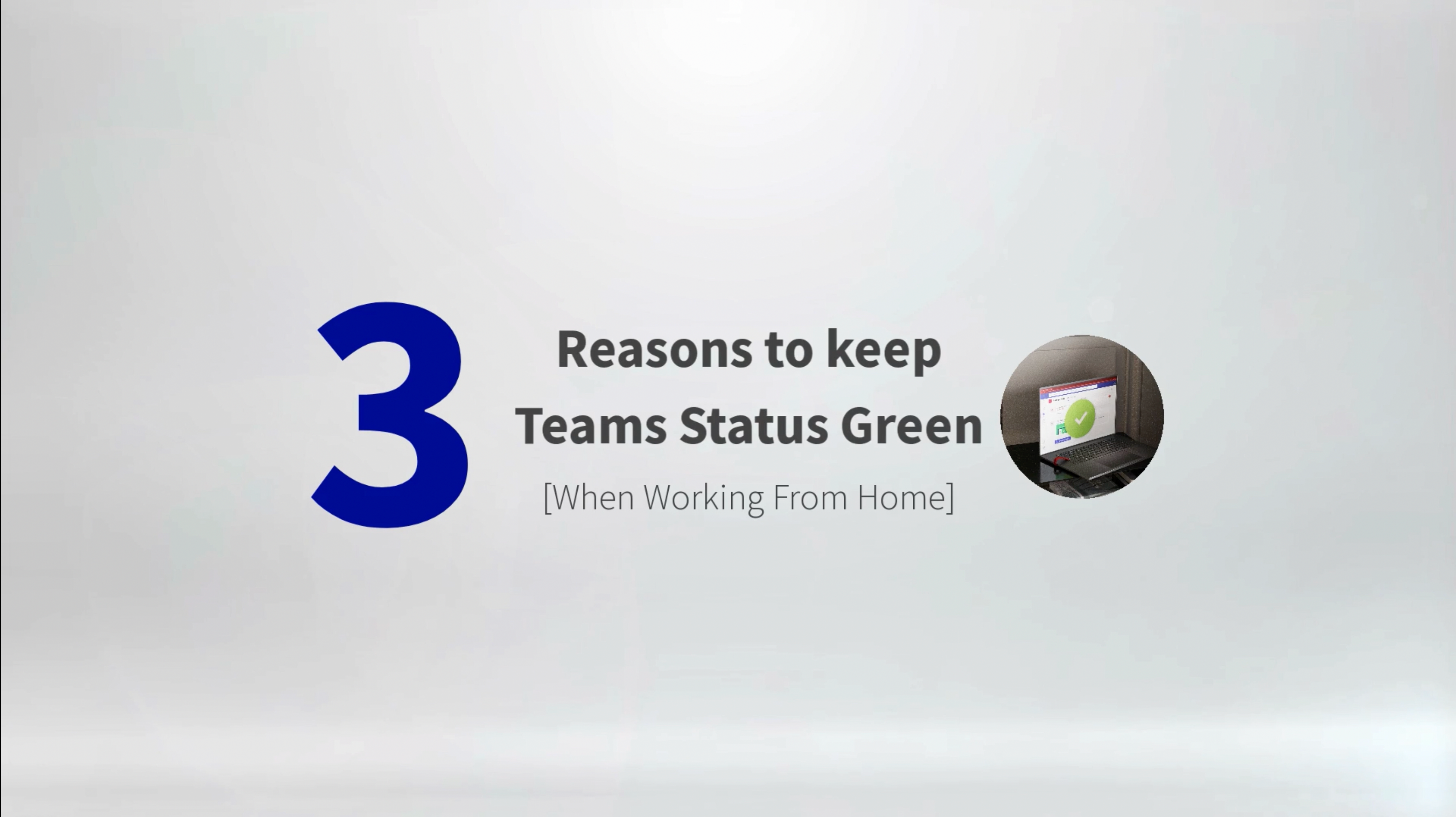 Video laden: Drei Gründe, den Teamstatus grün zu halten. 1. Datenschutz 2. Produktivität 3. Freiheit.
